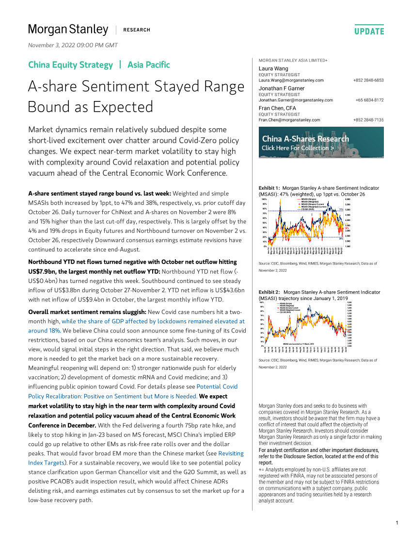 Morgan Stanley-China Equity Strategy A-share Sentiment Stayed Range Bound ...-99067996Morgan Stanley-China Equity Strategy A-share Sentiment Stayed Range Bound ...-99067996_1.png